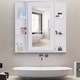 preview thumbnail 1 of 8, HOMCOM Over-the-Sink Bathroom Storage Organizer Cabinet with Mirrored Door and Multiple Shelves, White No - Modern & Contemporary - Glossy - Wall Cabinet - 18 to 34 in - Assembly Required - White - 25 to 36 in - Wood/Glass - Mirror Included/Includes Hardware