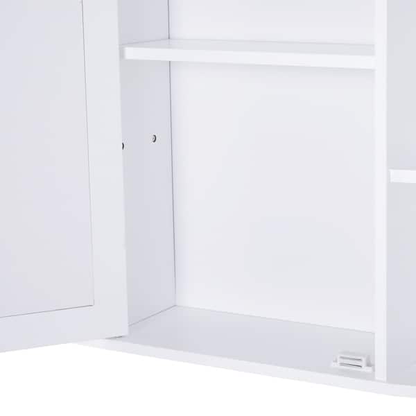 HOMCOM Under-Sink Storage Cabinet with Double Layers Bathroom Cabinet Space  Saver Organizer 2 Door Floor Cabinet, White