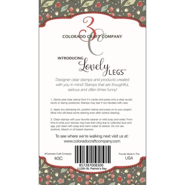 Patricks Day-Lovely Legs St Colorado Craft Company LL228 Colorado Clear Stamp