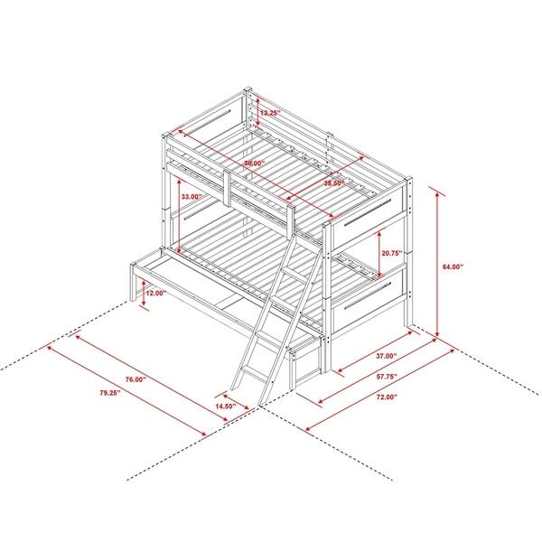 Taylor & Olive Claytonia Rubberwood TwinoverFull Bunk Bed Bed Bath