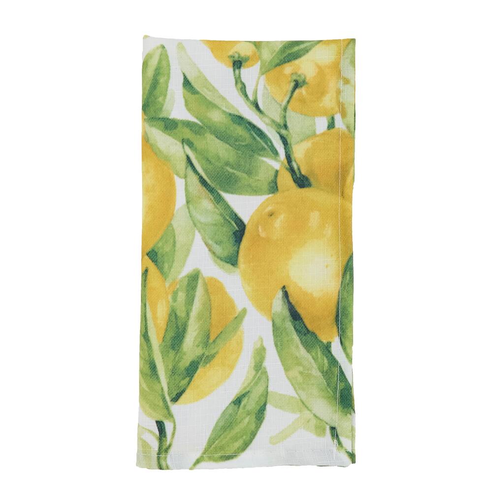 Printed Table Napkins With Lemon Design (Set of 12) - 20" x 20"