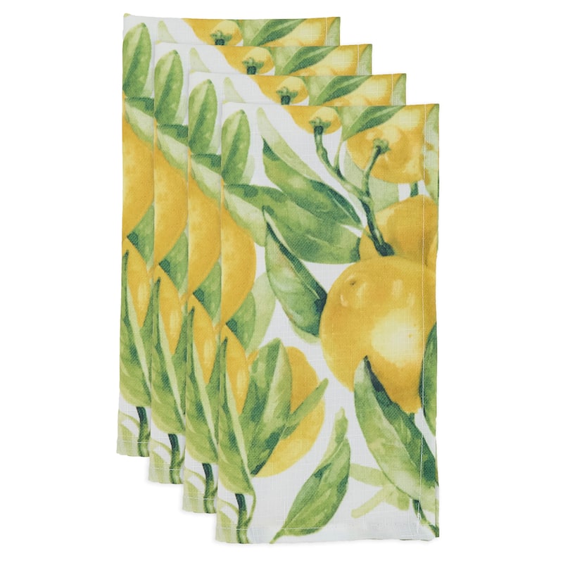 Printed Table Napkins With Lemon Design (Set of 12) - 20" x 20"
