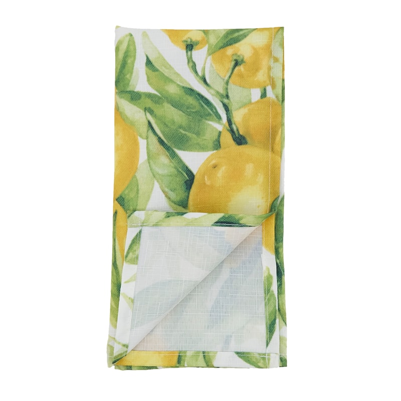 Printed Table Napkins With Lemon Design (Set of 12) - 20" x 20"