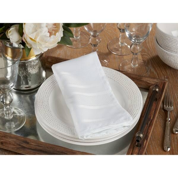 Set of 6 Cotton Napkins with Satin Jacquard Stripe/ Table top/ Down etc –  Down Etc