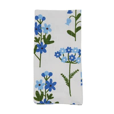 Cotton Table Napkins With Floral Design (Set of 4) - 20" x 20"