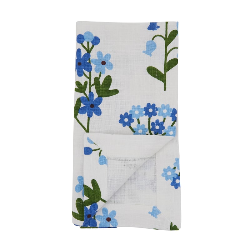 Cotton Table Napkins With Floral Design (Set of 4) - 20" x 20"