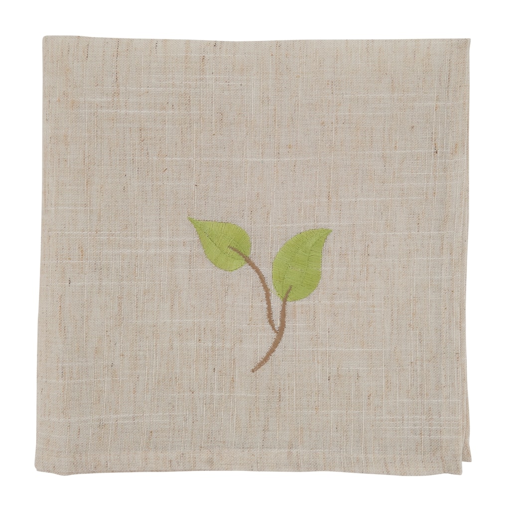 Embroidered Table Napkins With Vine Design (Set of 4) - 20" x 20"