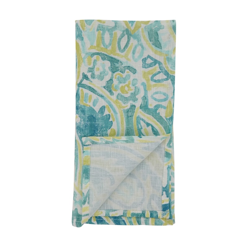 Linen Table Napkins With Distressed Paisley Design (Set of 4) - 20" x 20"