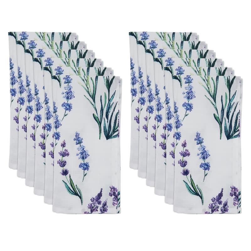 Cloth Table Napkins With Lavender Print (Set of 12) - 20" x 20"