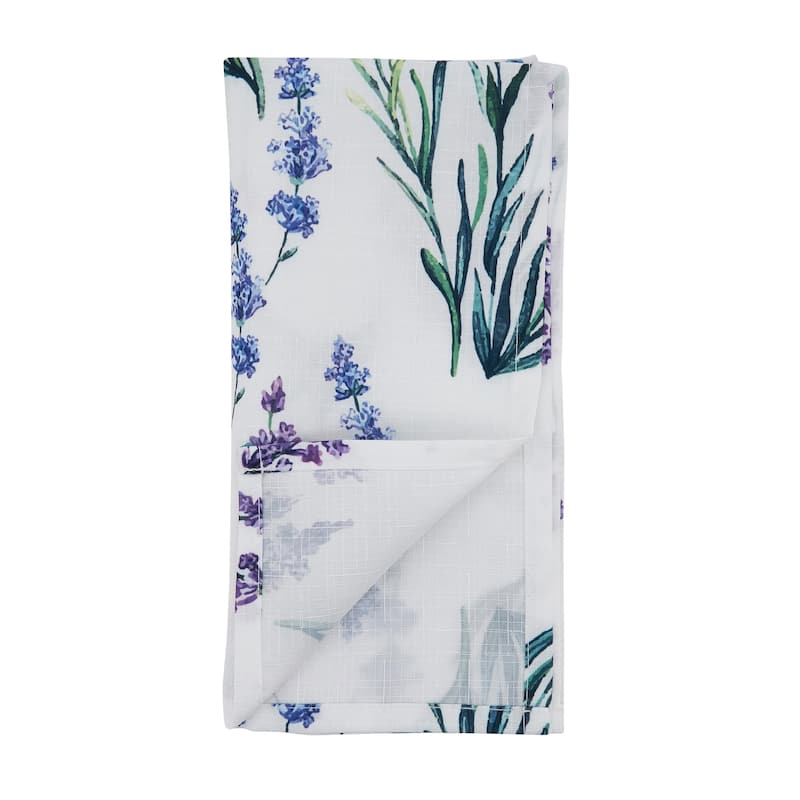 Cloth Table Napkins With Lavender Print (Set of 12) - 20" x 20"