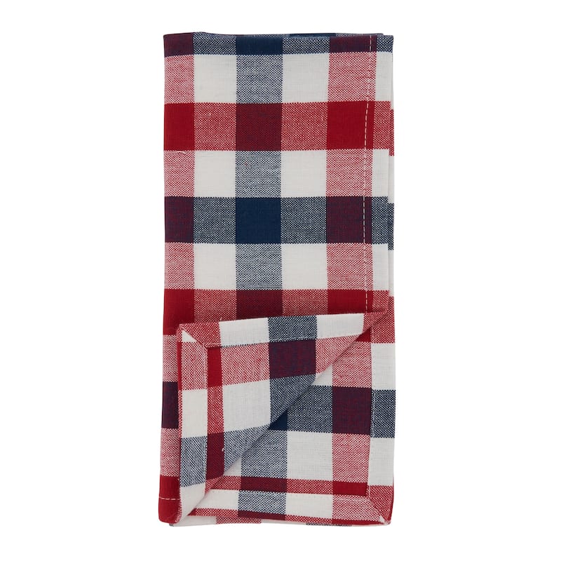 Cotton Table Napkins With Gingham Check Design (Set of 4) - 20" x 20"