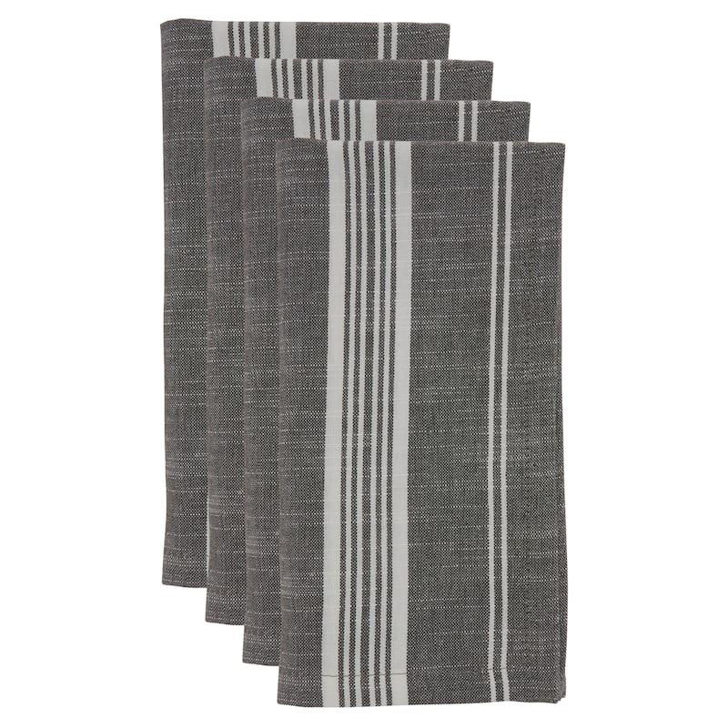 Striped Design Cotton Table Napkins (Set of 4) - 20" x 20"
