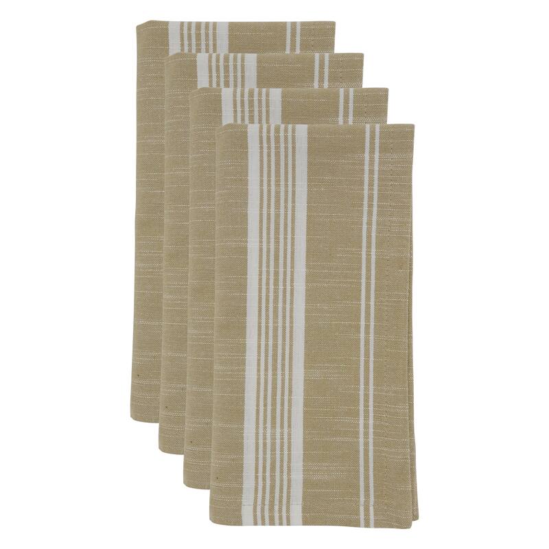 Striped Design Cotton Table Napkins (Set of 4) - 20" x 20"