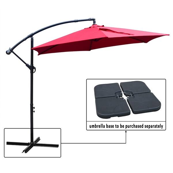 Shop Black Friday Deals On Maypex 10 Feet Offset Outdoor Patio Umbrella On Sale Overstock 30700902 Red