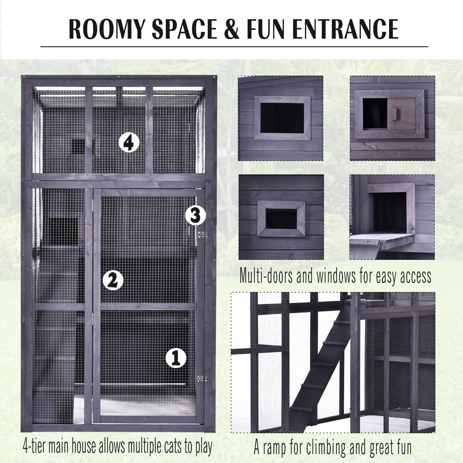 wooden outdoor cat run