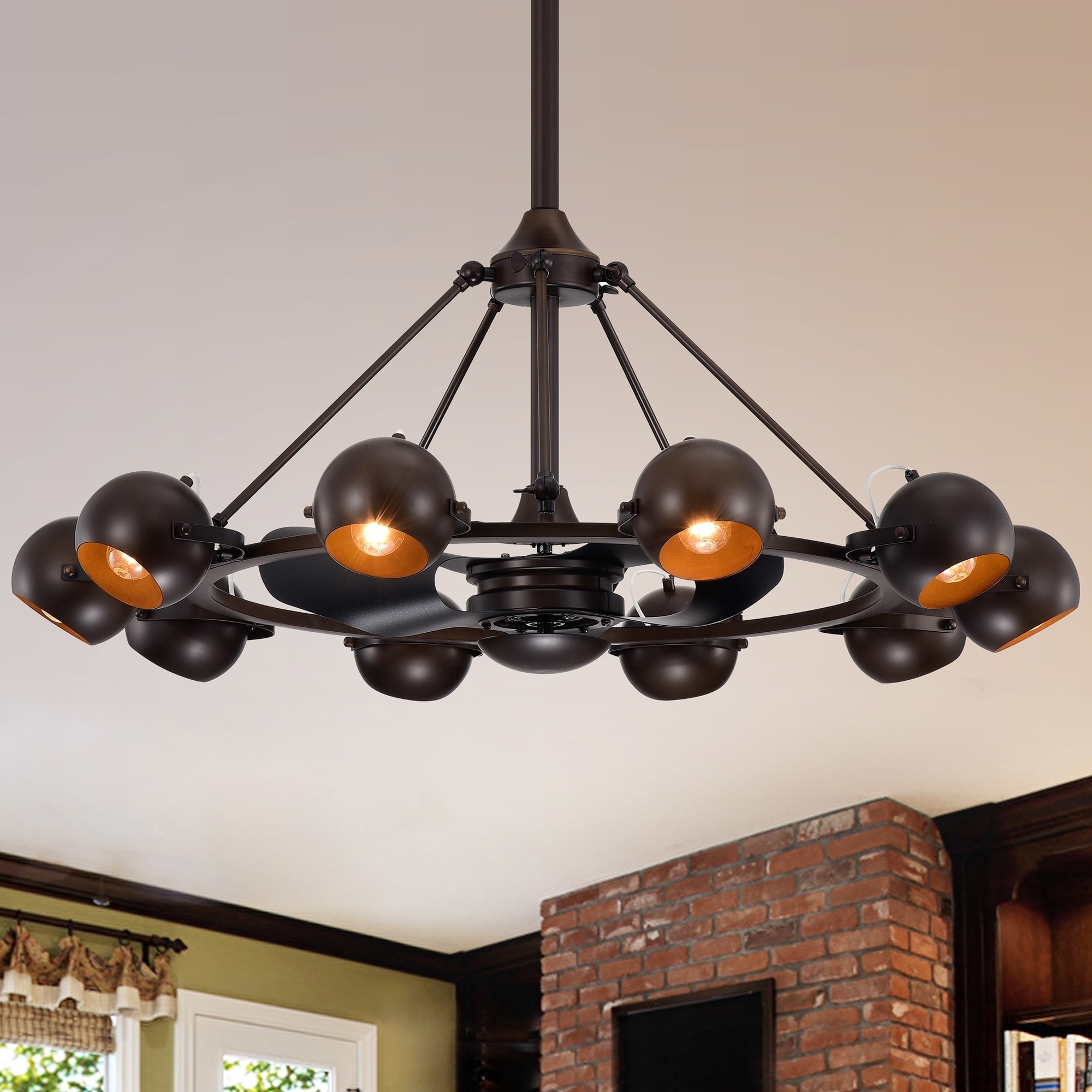 Warehouse of Tiffany Ingram Antique Bronze 39-inch 3-blade Lighted Ceiling Fan (Includes Remote)