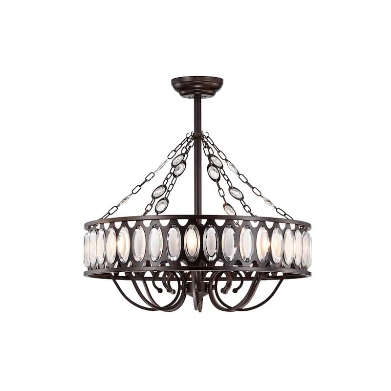 Copper Grove Vietri 31-inch 3-blade Ceiling Fan with Crystal Drum Shade
