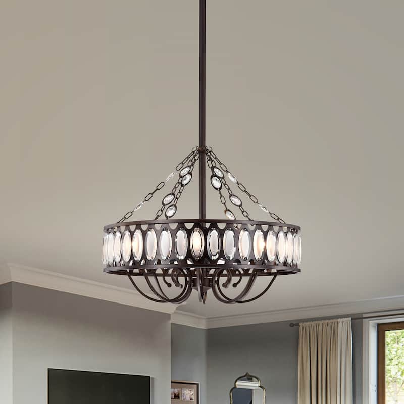 Copper Grove Vietri 31-inch 3-blade Ceiling Fan with Crystal Drum Shade