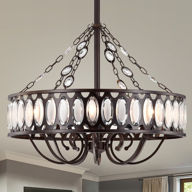 Copper Grove Vietri 31-inch 3-blade Ceiling Fan with Crystal Drum Shade
