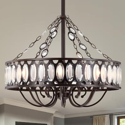 Copper Grove Vietri 31-inch 3-blade Ceiling Fan with Crystal Drum Shade