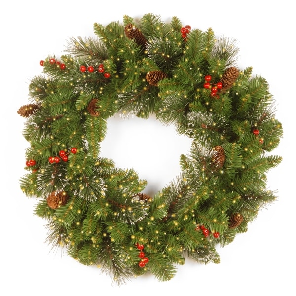 24" Crestwood Spruce Wreath With Battery Operated Infinity Lights(R)s ...