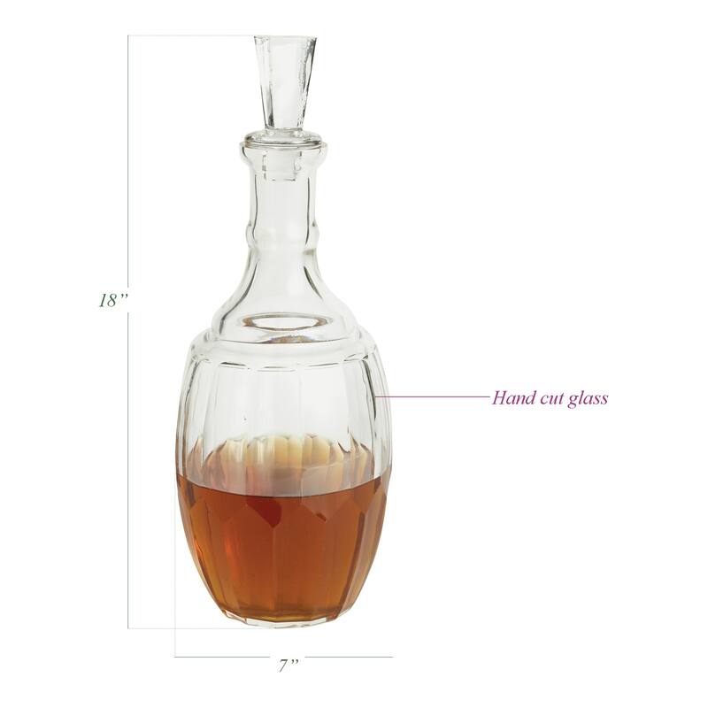 Hip Vintage Ludlow Hand Cut and Polished Glass Decanter