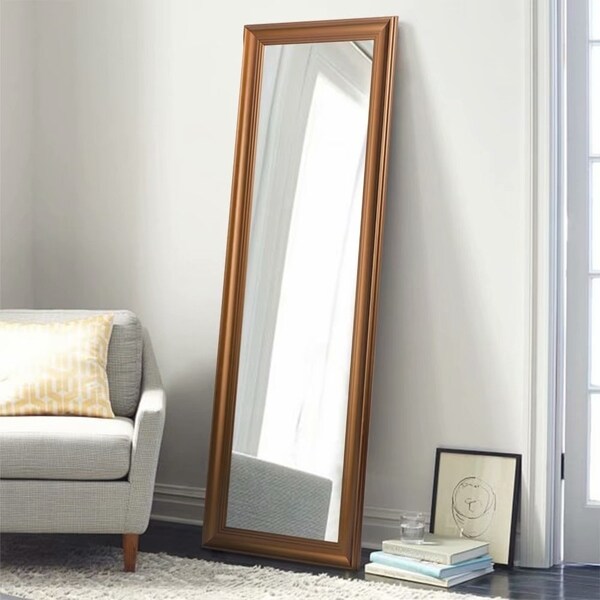 Shop Retro Espresso Rectangular Full Length Floor Mirror Hanging or