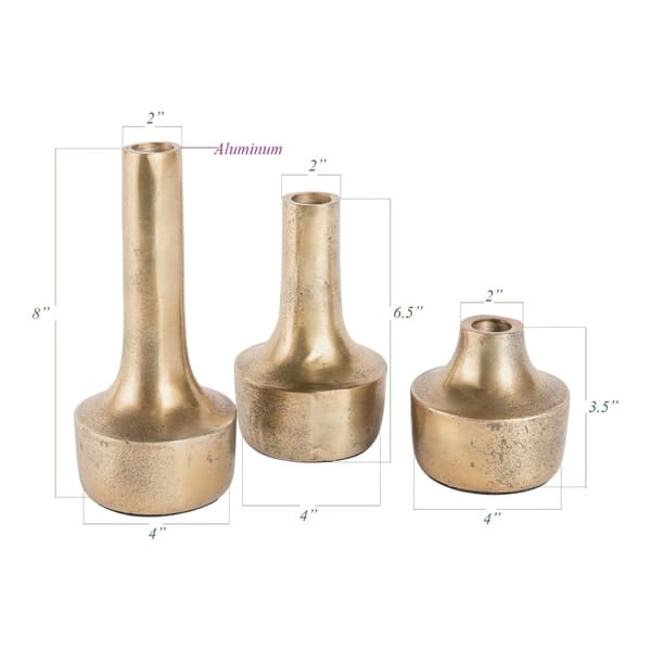 Shop Hip Vintage Trio Antique Gold Vases Free Shipping Today
