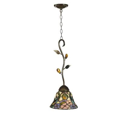 Crystal Peony Tiffany Hanging Fixture