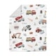 preview thumbnail 2 of 3, Sweet Jojo Designs Construction Truck Boy 5pc Toddler Comforter Set - Grey Yellow Orange Red Blue Transportation Chevron