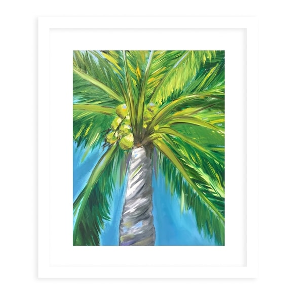 PALM ART White Framed Giclee Print By Sheila Olsen