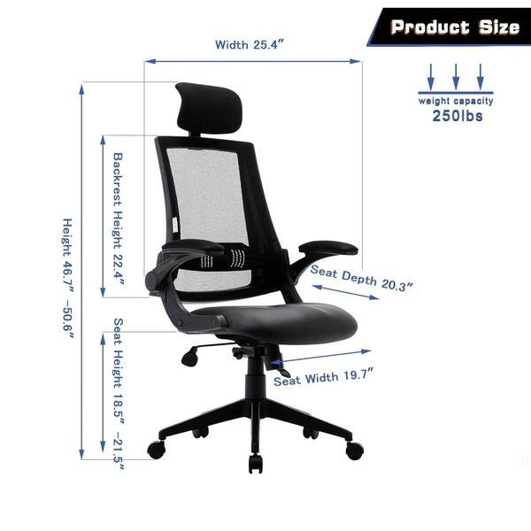 Ergonomic Office Chair Adjule Headrest Mesh Adjule Headrest Mesh Office Chair