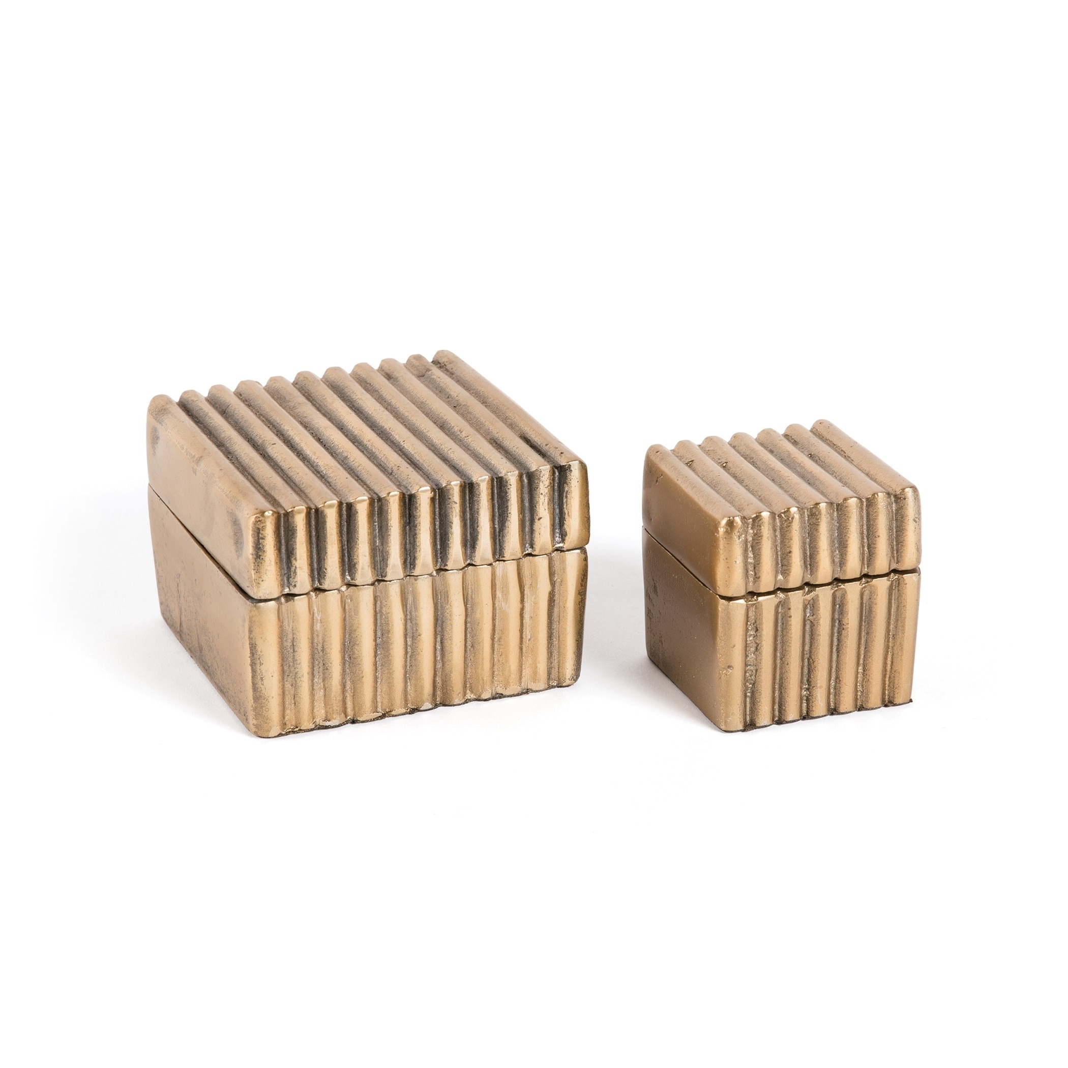 Hip Vintage Curtis Antique Gold Boxes (Set of 2)