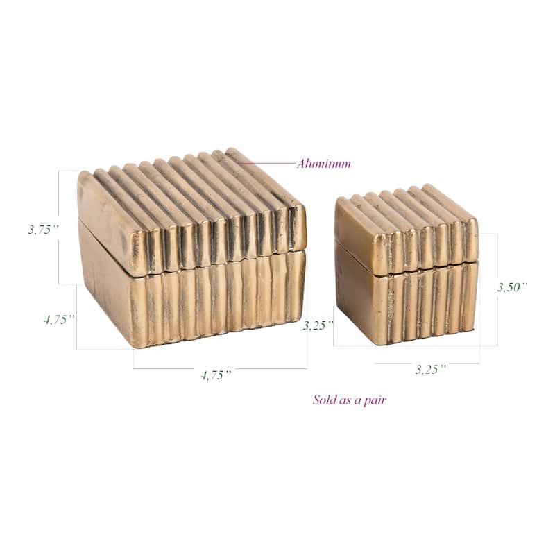 Hip Vintage Curtis Antique Gold Boxes (Set of 2)