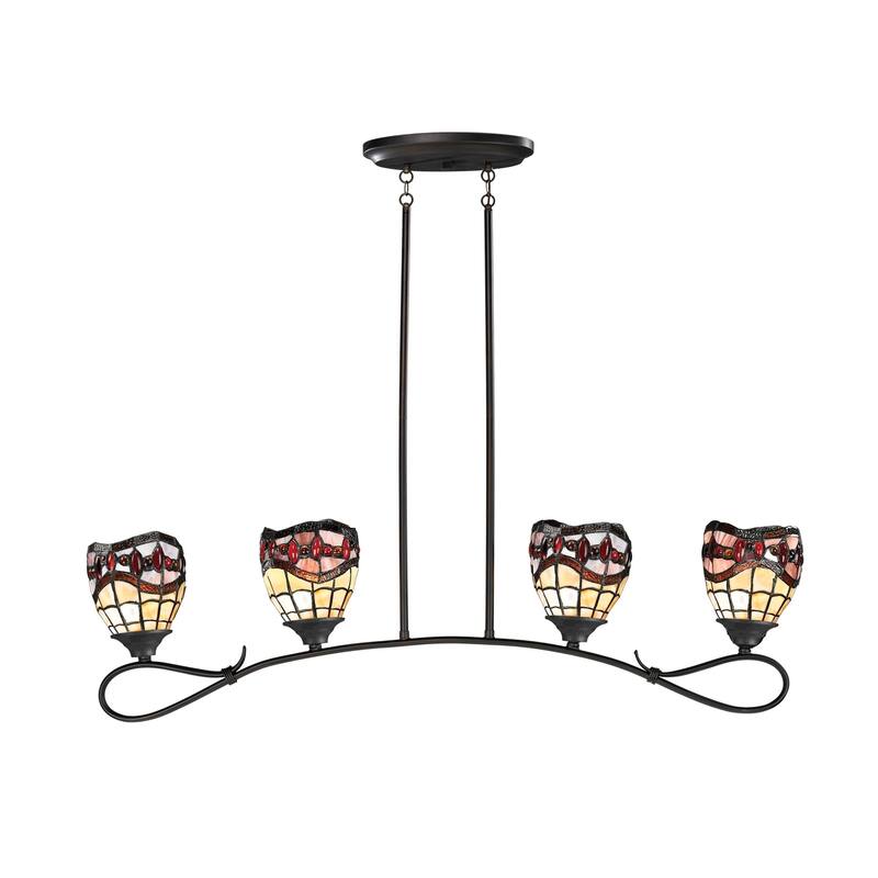 Fall River 4-Light Tiffany Island Fixture