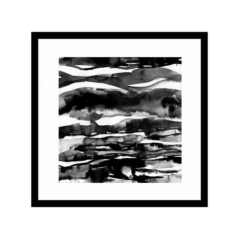 BLACK WHITE SCAPE Black Framed Giclee Print by Kavka Designs