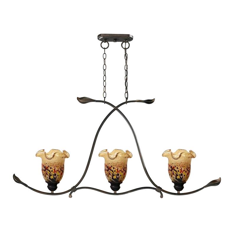 Luster 3-Light Hand Blown Art Glass Hanging Fixture