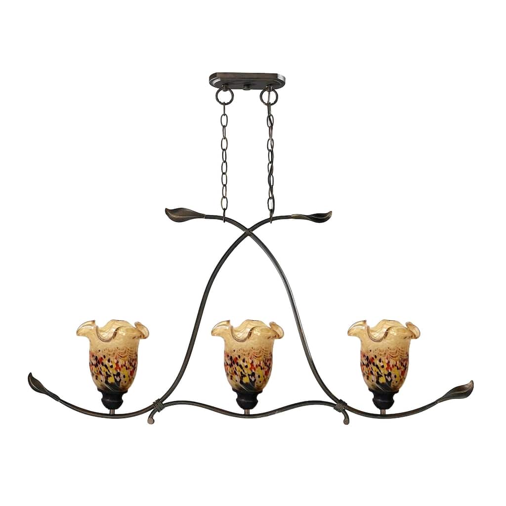 Luster 3-Light Hand Blown Art Glass Hanging Fixture