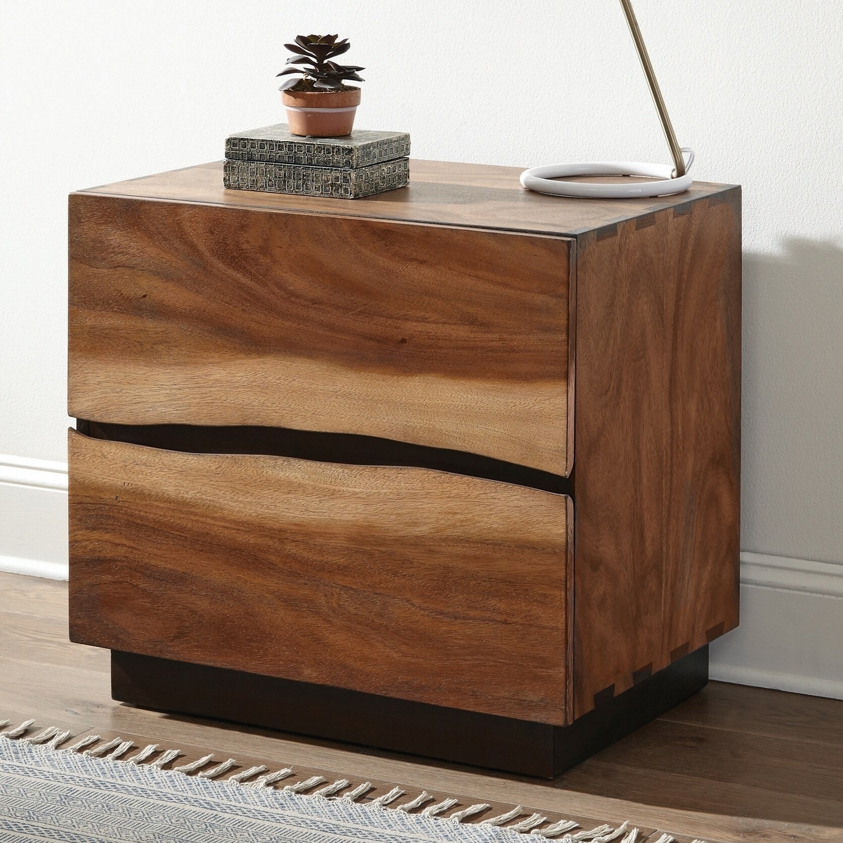 Endy® Solid Wood Nightstands, Walnut Finish
