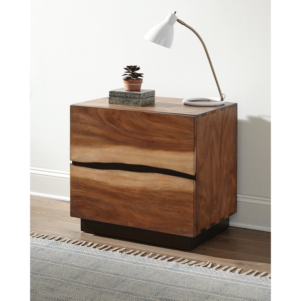 Carbon Loft Clell Smokey Walnut and Coffee Bean 2-drawer Nightstand