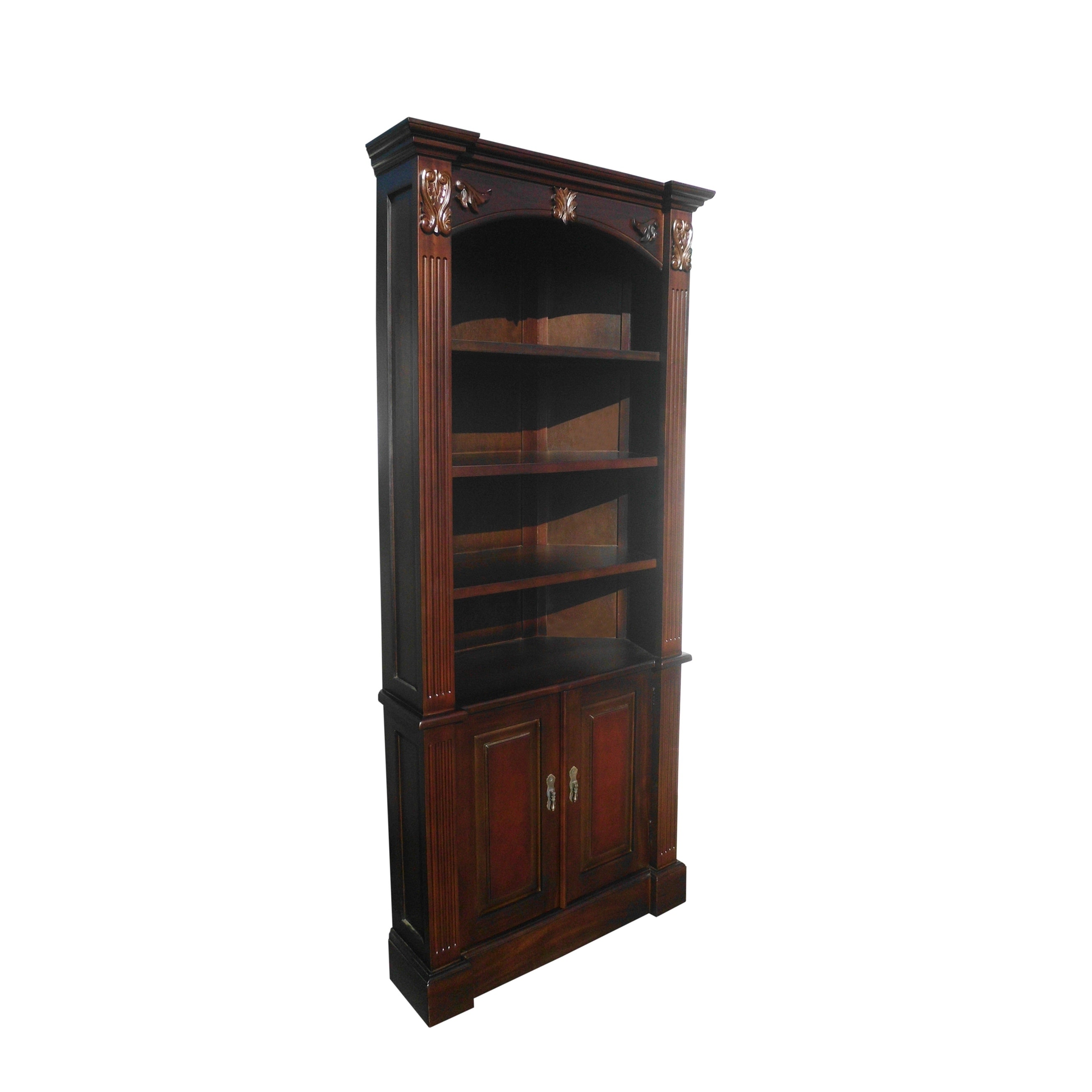 Carved Corner Half Open Bookcase On 30705930 Carved Corner Half Open Bookcase