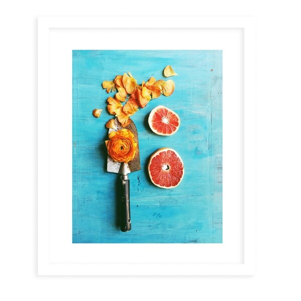 GRAPEFRUIT GARDEN White Framed Giclee Print By Olivia St. Claire