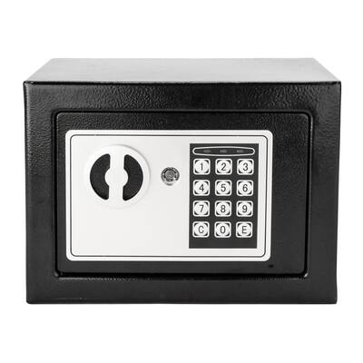 Home Use Electronic Password Steel Plate Safe Box Black