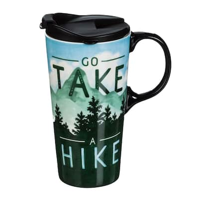 Go Take a Hike 17 fl. oz. Ceramic Travel Cup with Matching Gift Box