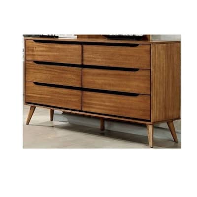 6-Drawer Dresser with Round Tapered Legs