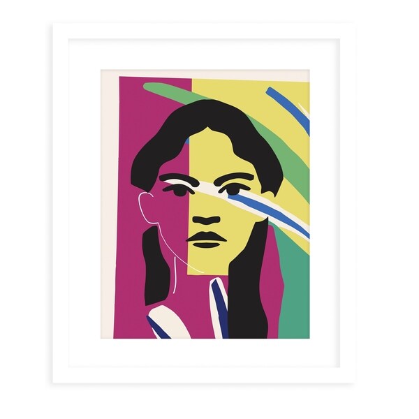 TROPICAL PORTRAIT White Framed Giclee Print By Vila Capri
