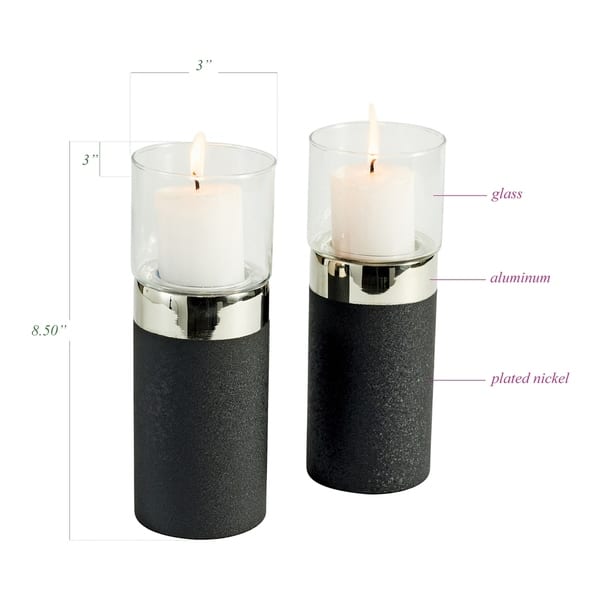 Shop Hip Vintage Malone Black Texture Candle Holders Set Of 2 Free Shipping On Orders Over 45 Overstock 30708163