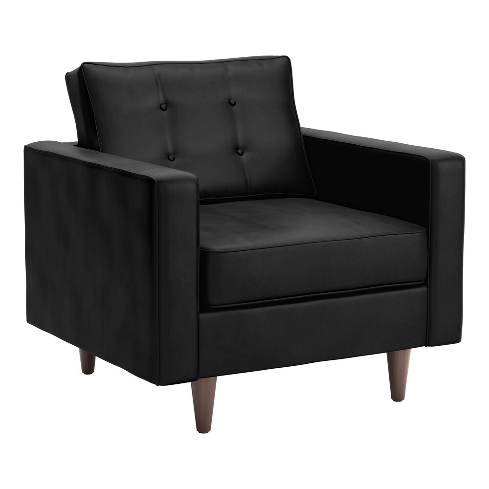 Overstock Puget Arm Chair Black Velvet (Black)