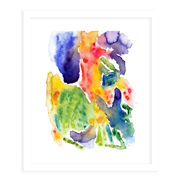 HAPPINESS White Framed Giclee Print By Olivia St. Claire