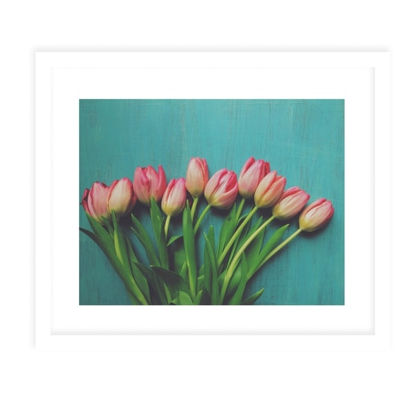 PINK TULIPS White Framed Giclee Print By Olivia St. Claire